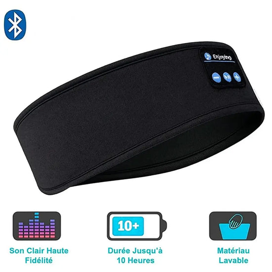 Bandeau pour dormir avec masque pour les yeux, écouteurs Bluetooth - Purmental