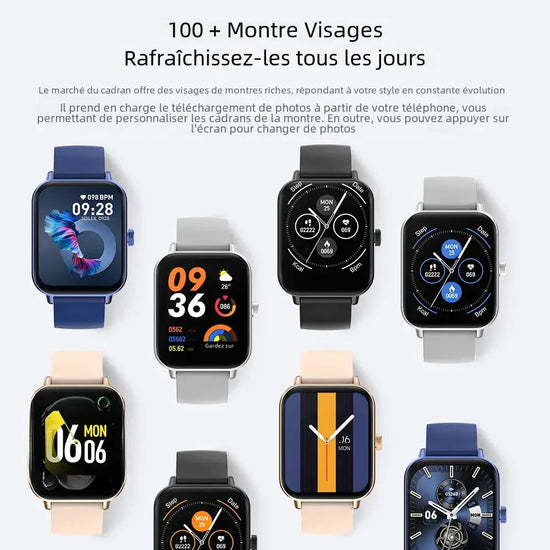 COLMI P81 - Montre connectée avec un écran Ultra 1.9", moniteur de santé Purmental