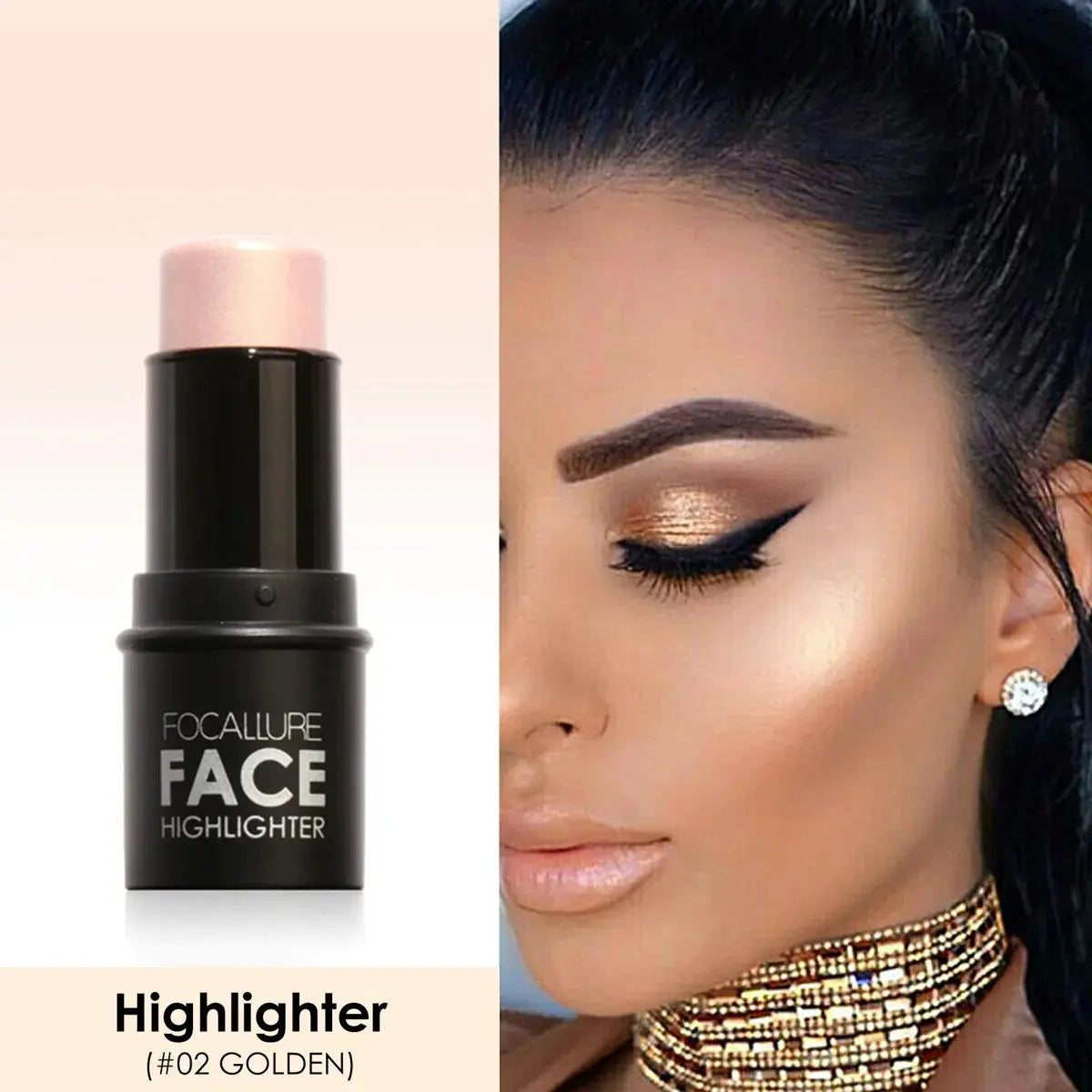 Correcteur Contour & Crème Illuminatrice pour Maquillage Femme - Stick Enlumineur et Poudre Bronzante Waterproof pour le Visage