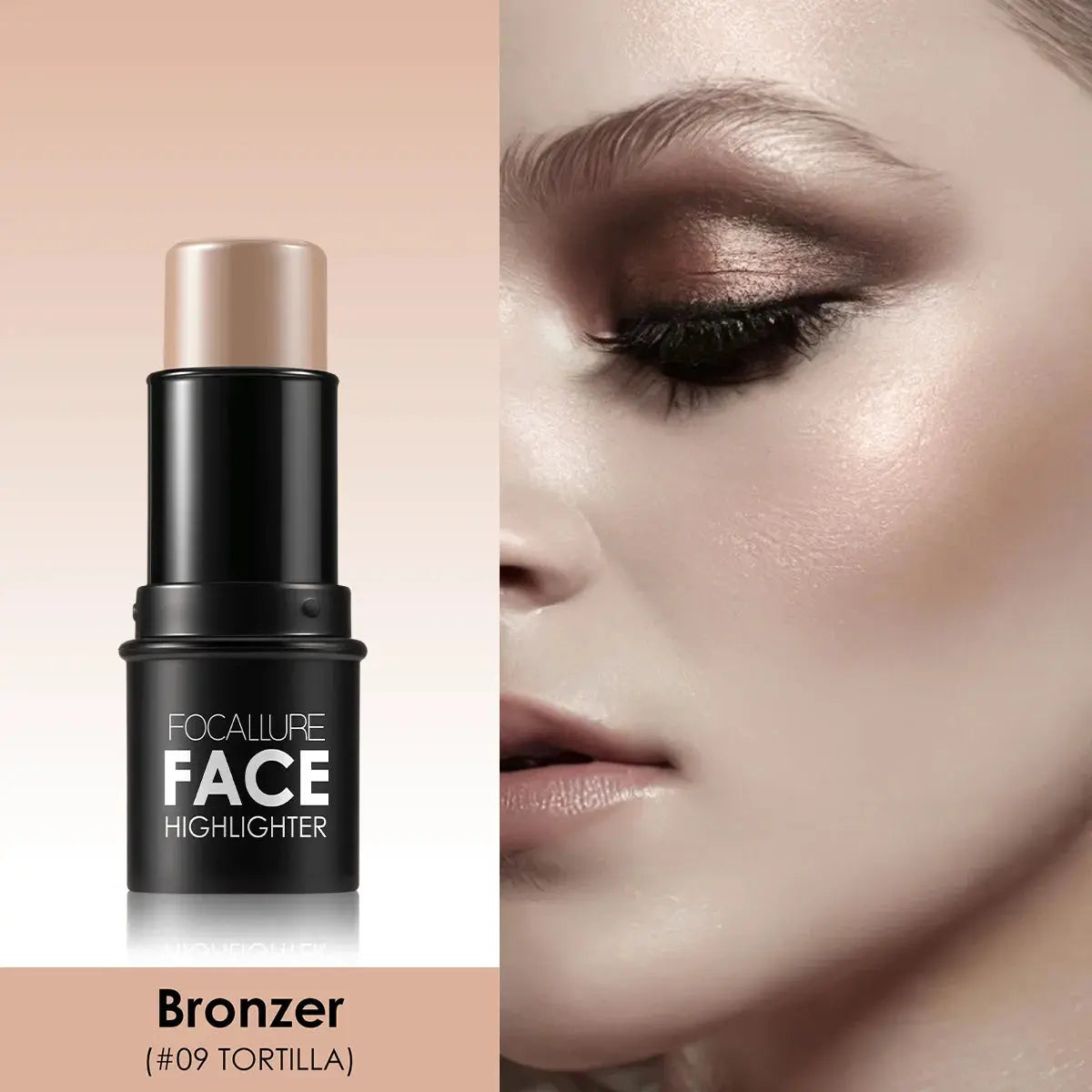 Correcteur Contour & Crème Illuminatrice pour Maquillage Femme - Stick Enlumineur et Poudre Bronzante Waterproof pour le Visage
