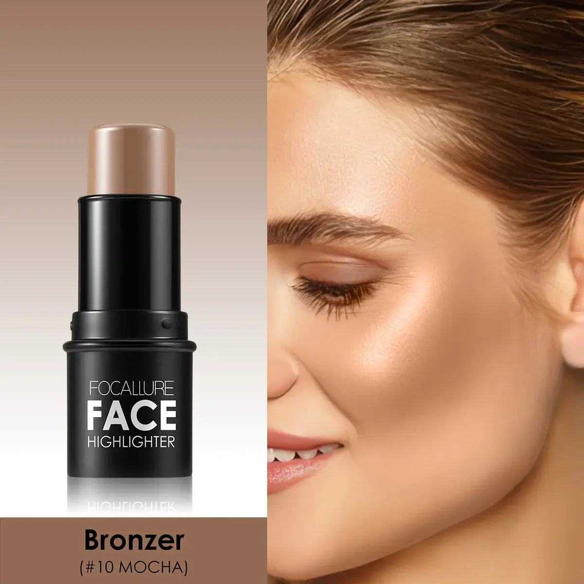 Correcteur Contour & Crème Illuminatrice pour Maquillage Femme - Stick Enlumineur et Poudre Bronzante Waterproof pour le Visage