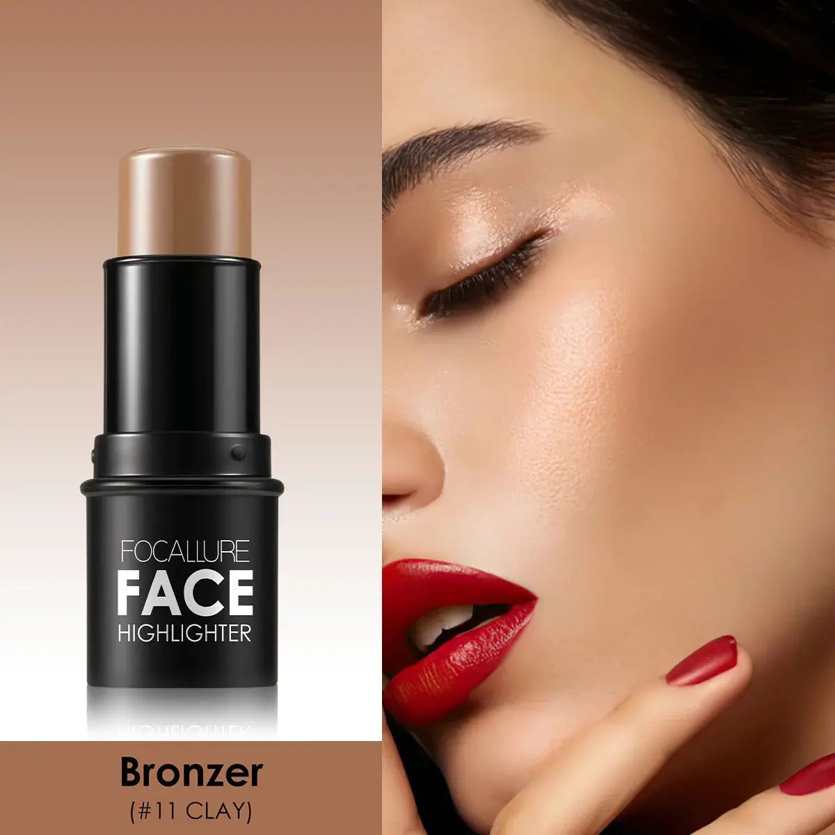 Correcteur Contour & Crème Illuminatrice pour Maquillage Femme - Stick Enlumineur et Poudre Bronzante Waterproof pour le Visage