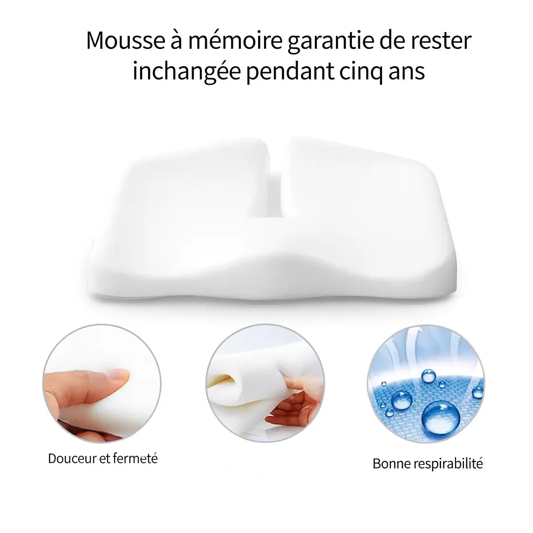 Coussin ergonomique en mousse à mémoire de forme pour siège de bureau ou de voiture - Purmental