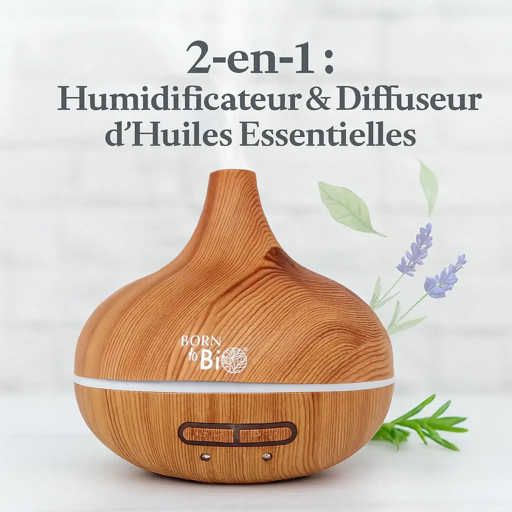 Diffuseur d'huiles essentielles aspect Bois Clair Born to Bio