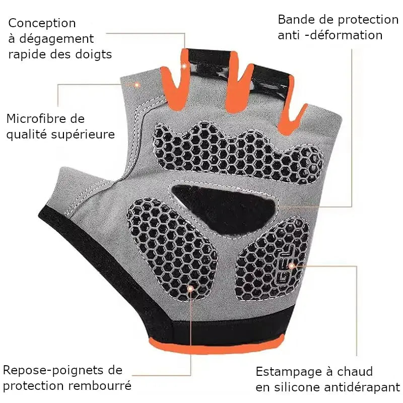 Gants respirants et antidérapants pour le cyclisme et la gym Purmental