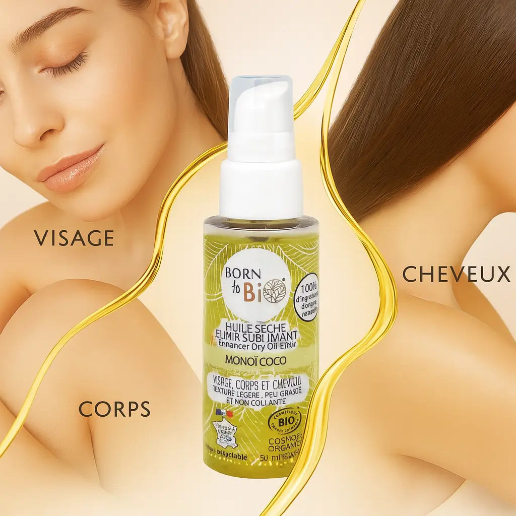 Huile Sèche Elixir Sublimant Monoï Coco - Certifiée bio Born to Bio