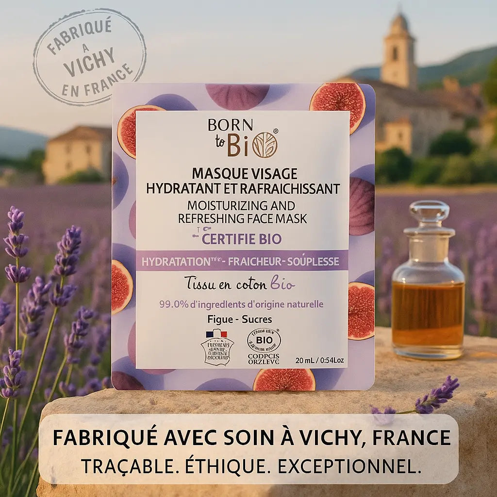 Masque visage Hydratant et Rafraîchissant en coton - Certifié Bio Born to Bio