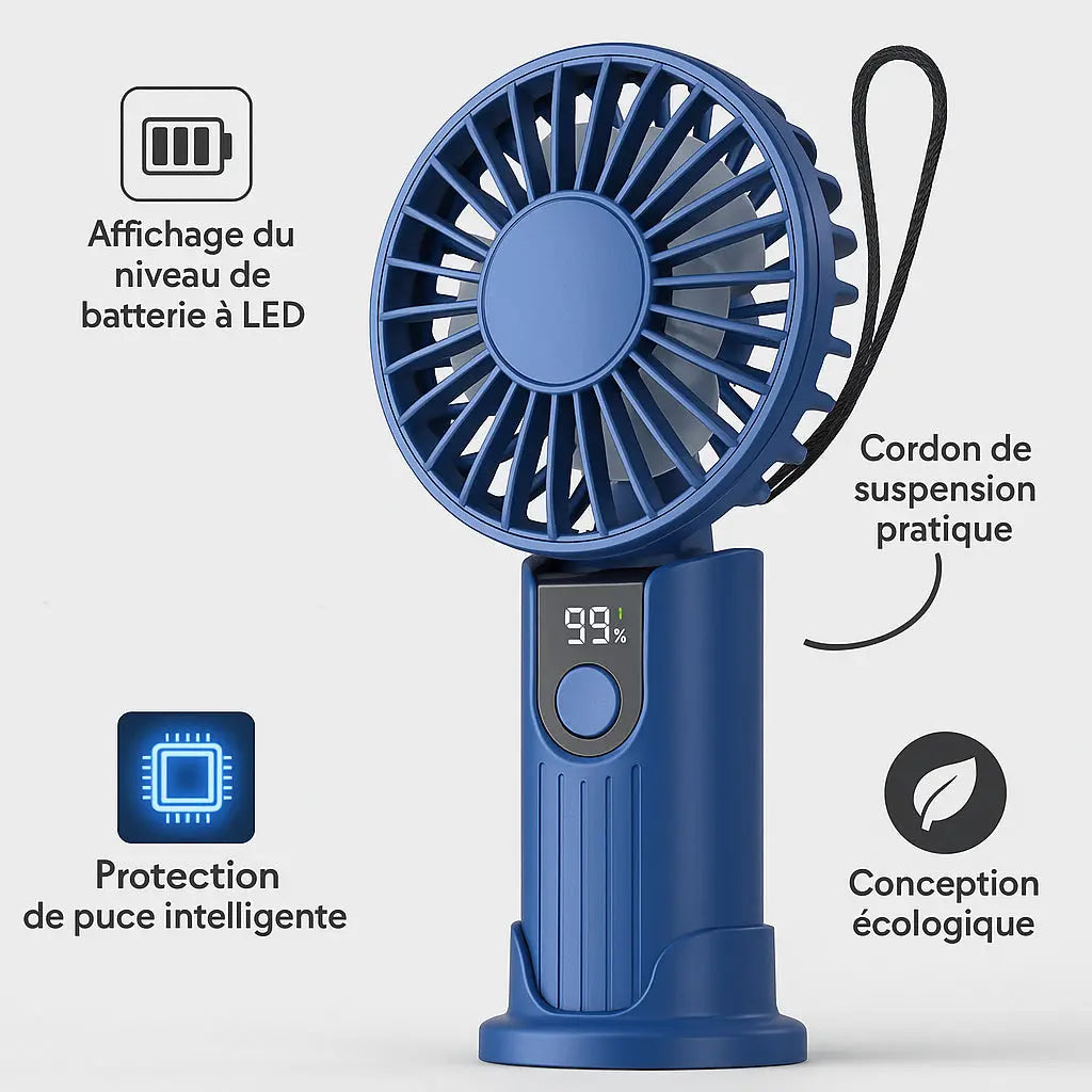 Mini Ventilateur Portable USB Rechargeable Purmental