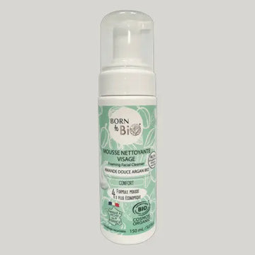 Mousse Nettoyante Visage Amande Douce Argan - Certifiée bio Born to Bio