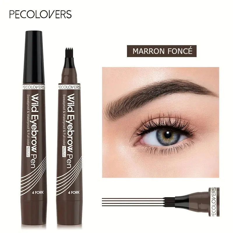 PECOLOVERS - Crayon à sourcils étanche, 4 pointes fendues Purmental
