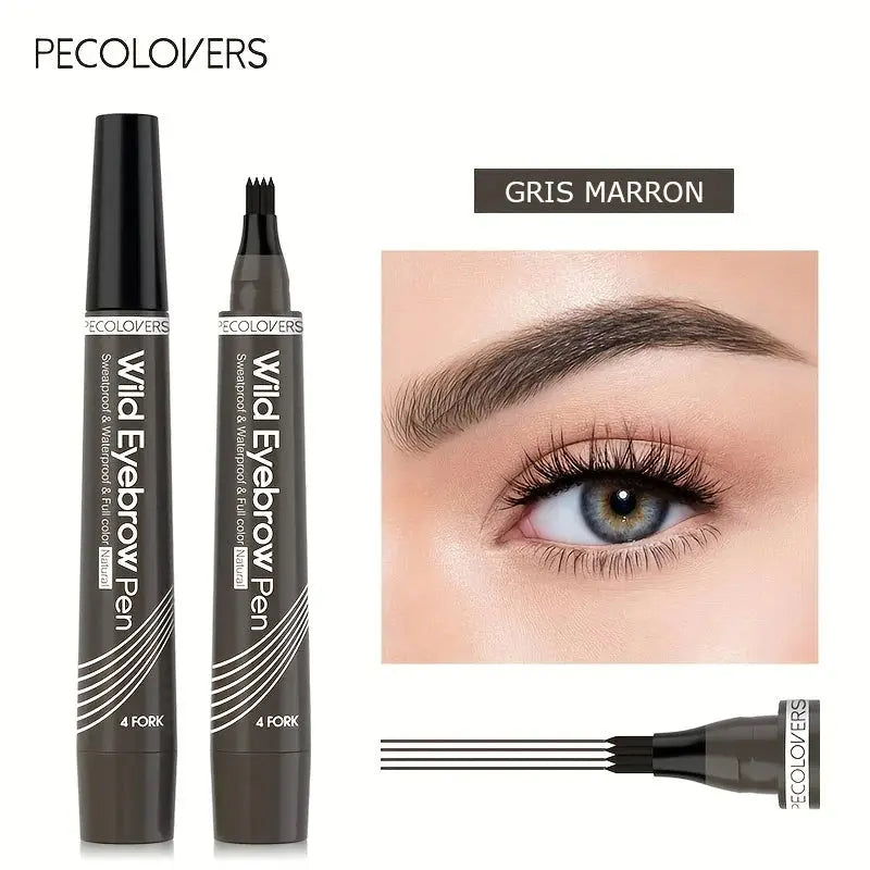 PECOLOVERS - Crayon à sourcils étanche, 4 pointes fendues Purmental