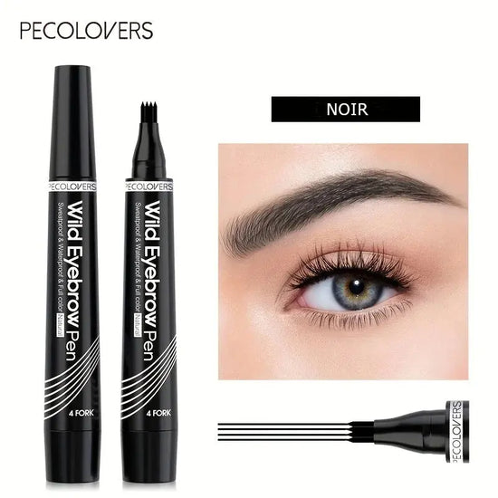 PECOLOVERS - Crayon à sourcils étanche, 4 pointes fendues Purmental
