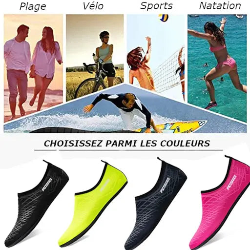PSCOWNLG Chaussures aquatiques - Chaussettes à séchage rapide pour la plage, la natation, le yoga, les exercices aquatiques Purmental