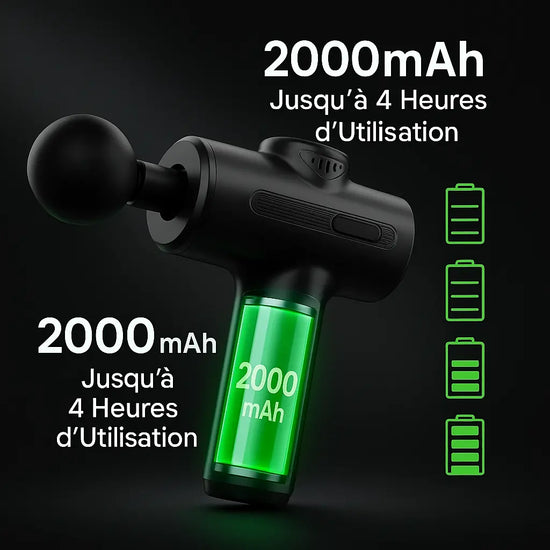 Pistolet de Massage Électrique à Percussion Profonde avec 8 têtes interchangeables - Purmental