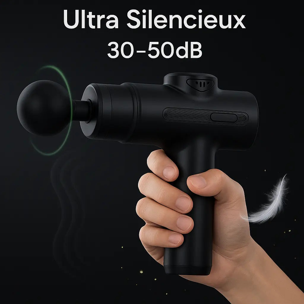 Pistolet de Massage Électrique à Percussion Profonde avec 8 têtes interchangeables Purmental