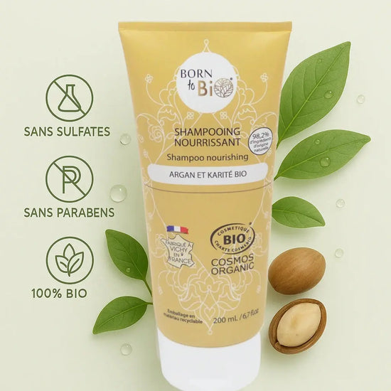 Shampoing Nourrissant à l'Argan et au Karité - Certifié Bio Born to Bio