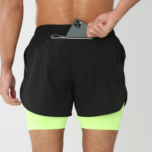 Short de Course Homme 2025 - Short d'été et de sport 2 en 1 séchage rapide