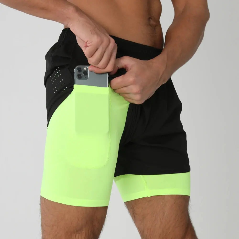 Short de Course Homme 2025 - Short d'été et de sport 2 en 1 séchage rapide