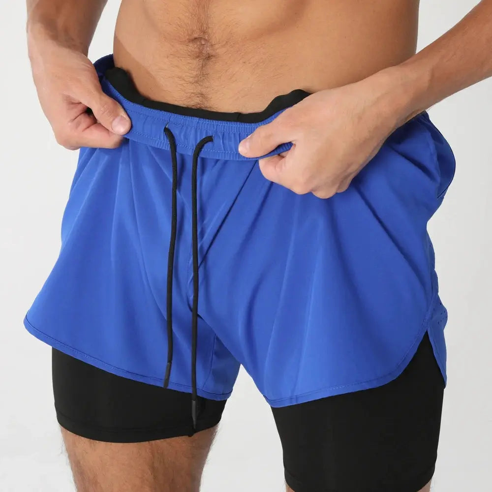 Short de Course Homme 2025 - Short d'été et de sport 2 en 1 séchage rapide