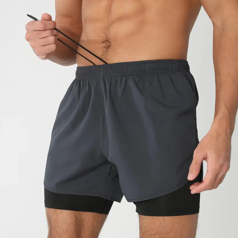 Short de Course Homme 2025 - Short d'été et de sport 2 en 1 séchage rapide