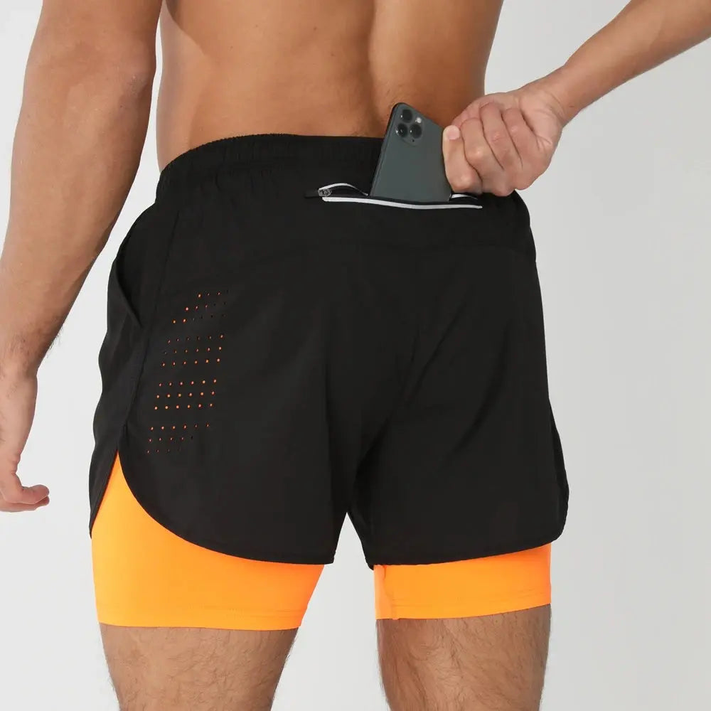 Short de Course Homme 2025 - Short d'été et de sport 2 en 1 séchage rapide