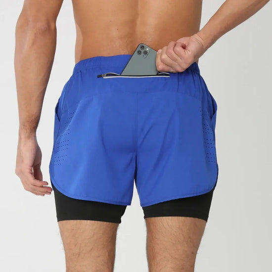 Short de Course Homme 2025 - Short d'été et de sport 2 en 1 séchage rapide