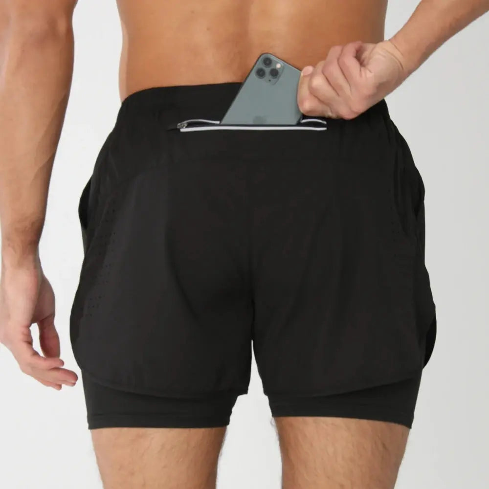 Short de Course Homme 2025 - Short d'été et de sport 2 en 1 séchage rapide