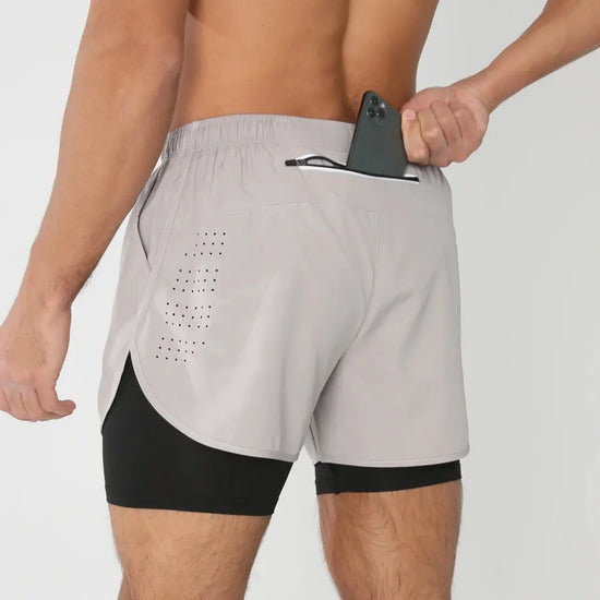 Short de Course Homme 2025 - Short d'été et de sport 2 en 1 séchage rapide