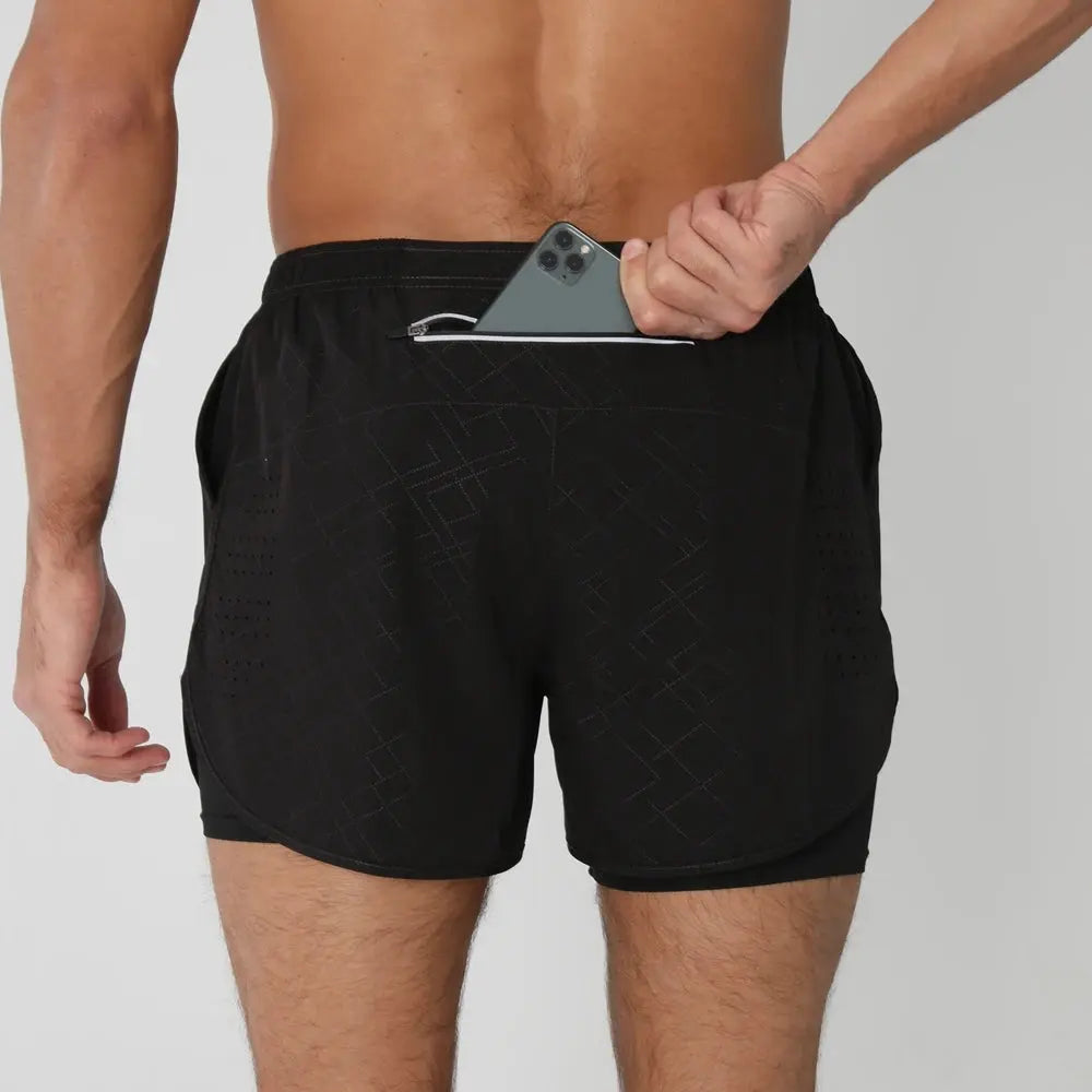 Short de Course Homme 2025 - Short d'été et de sport 2 en 1 séchage rapide