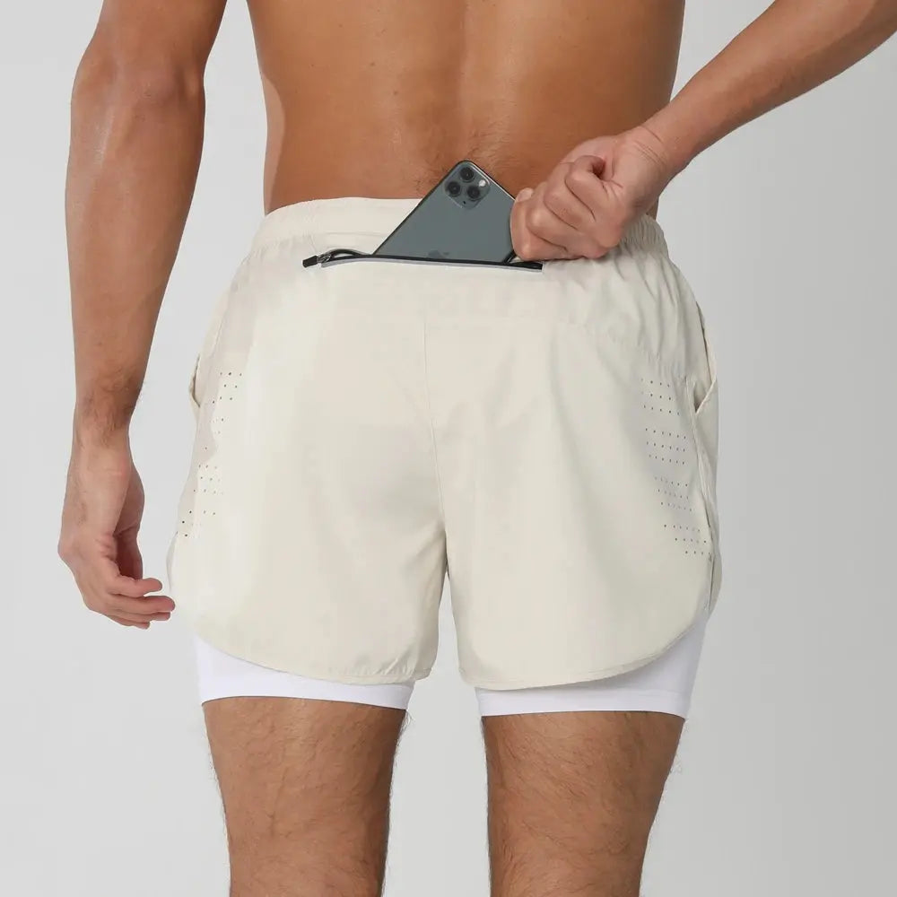 Short de Course Homme 2025 - Short d'été et de sport 2 en 1 séchage rapide