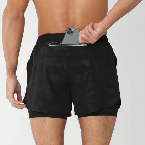 Short de Course Homme 2025 - Short d'été et de sport 2 en 1 séchage rapide