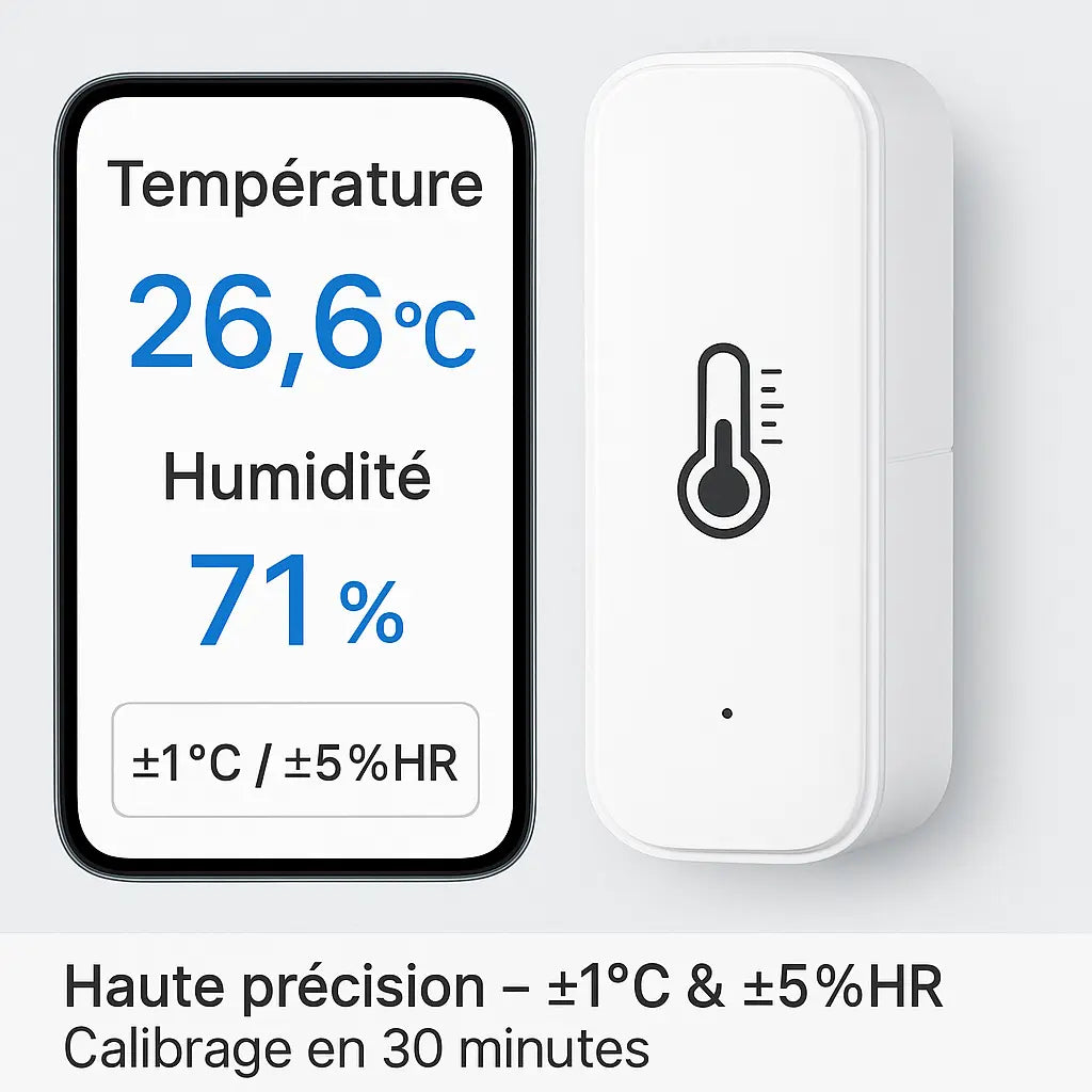 ThermoLink - Capteur de température et d'humidité via application smartphone, moniteur à distance et sans fil Purmental