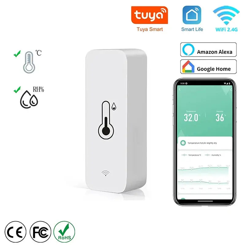 ThermoLink - Capteur de température et d'humidité via application smartphone, moniteur à distance et sans fil Purmental