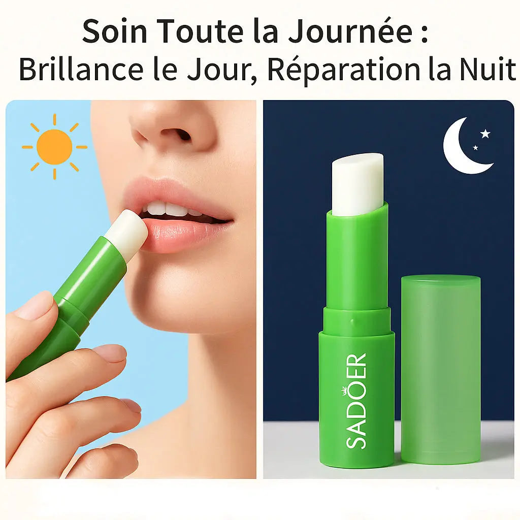 Baume à lèvres à l'aloe vera - Nourissant, rafraîchissant, hydratant, doux et non iritant Purmental