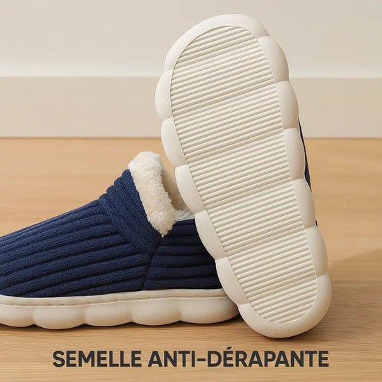 Chaussons d'intérieur - bottines d'hiver, chaussures fourrées confortables et moelleuses - Purmental