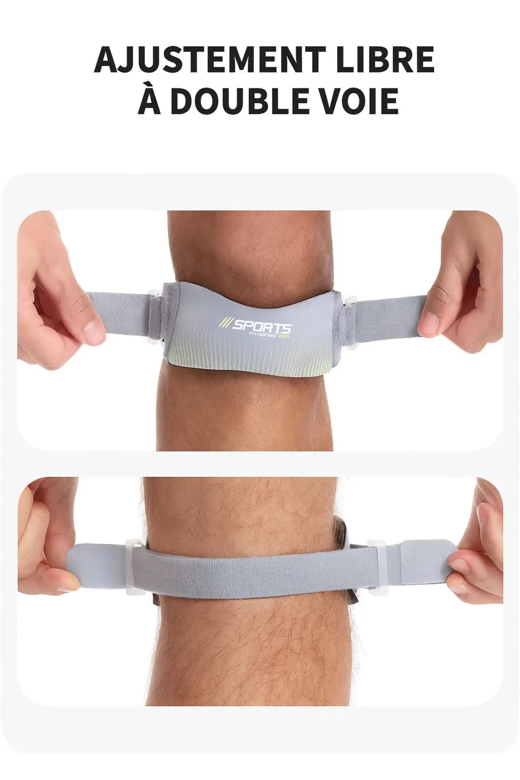 Genouillères - Support genou réglable, protection pressurisée du tendon rotulien - Purmental