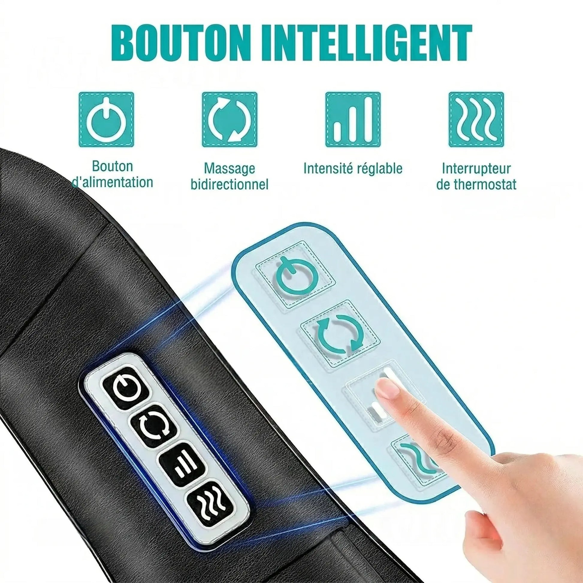 Masseur Cervical Shiatsu Chauffant pour le cou et les épaules - Purmental