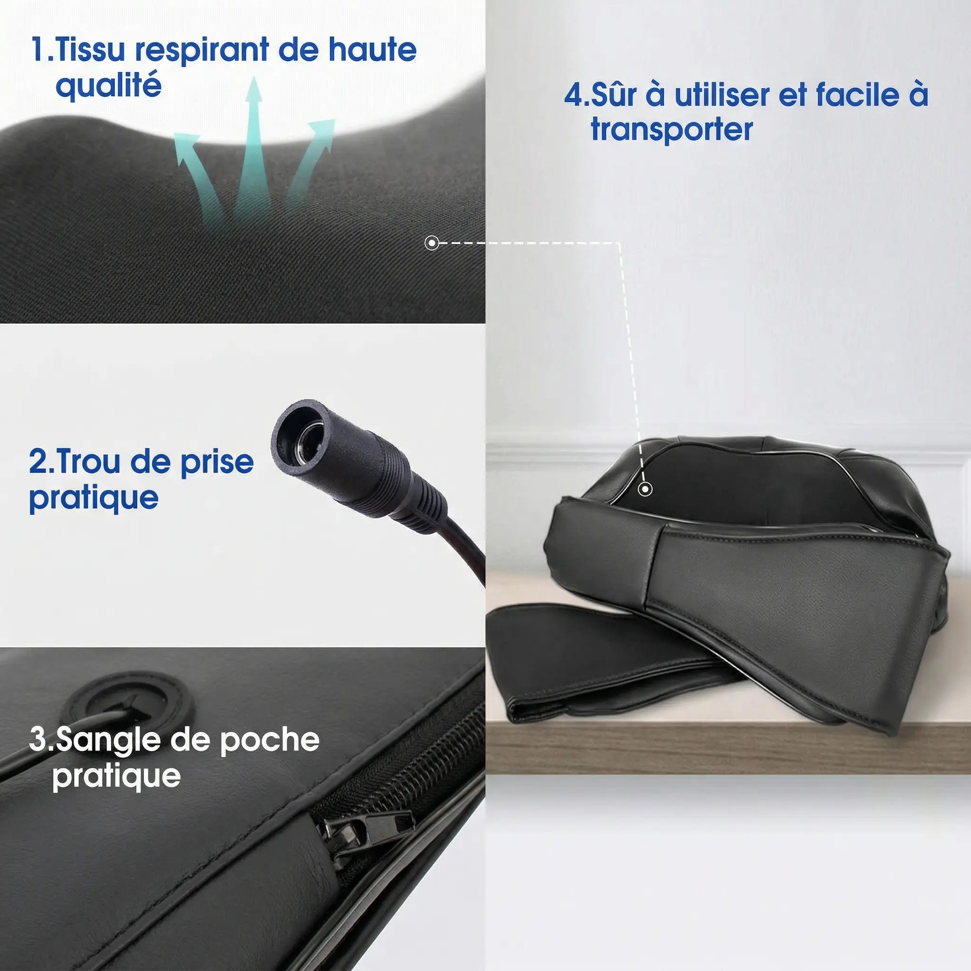 Masseur Cervical Shiatsu Chauffant pour le cou et les épaules - Purmental