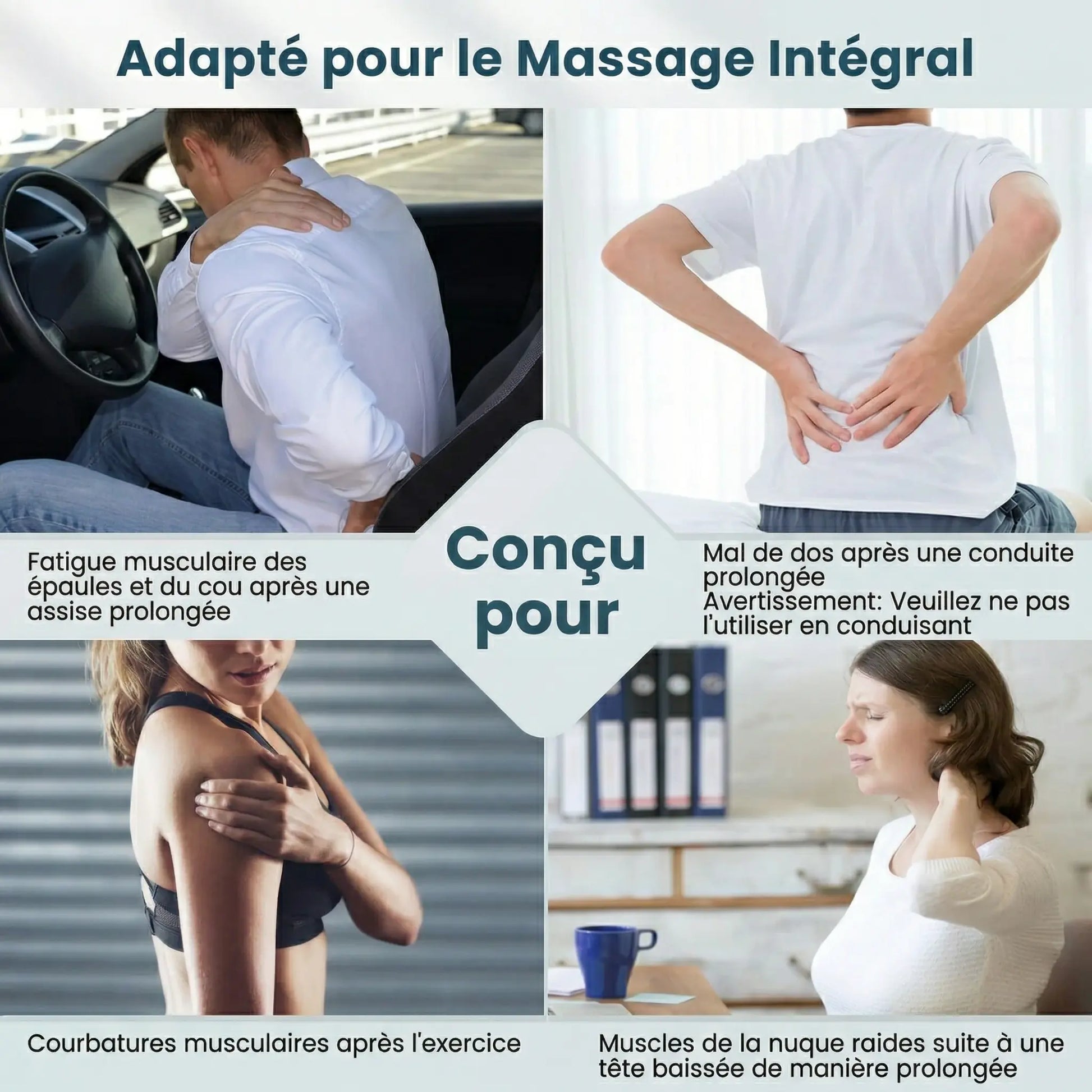 Masseur Cervical Shiatsu Chauffant pour le cou et les épaules - Purmental