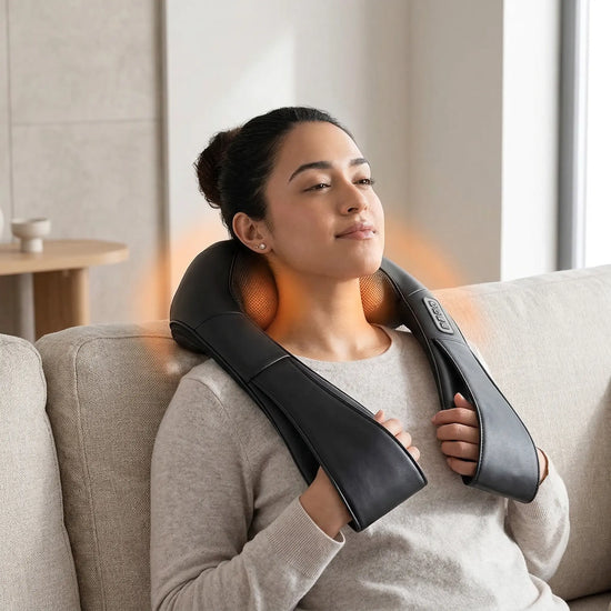 Masseur Cervical Shiatsu Chauffant - Appareil massage cou, épaules et trapèzes, chaleur - Purmental