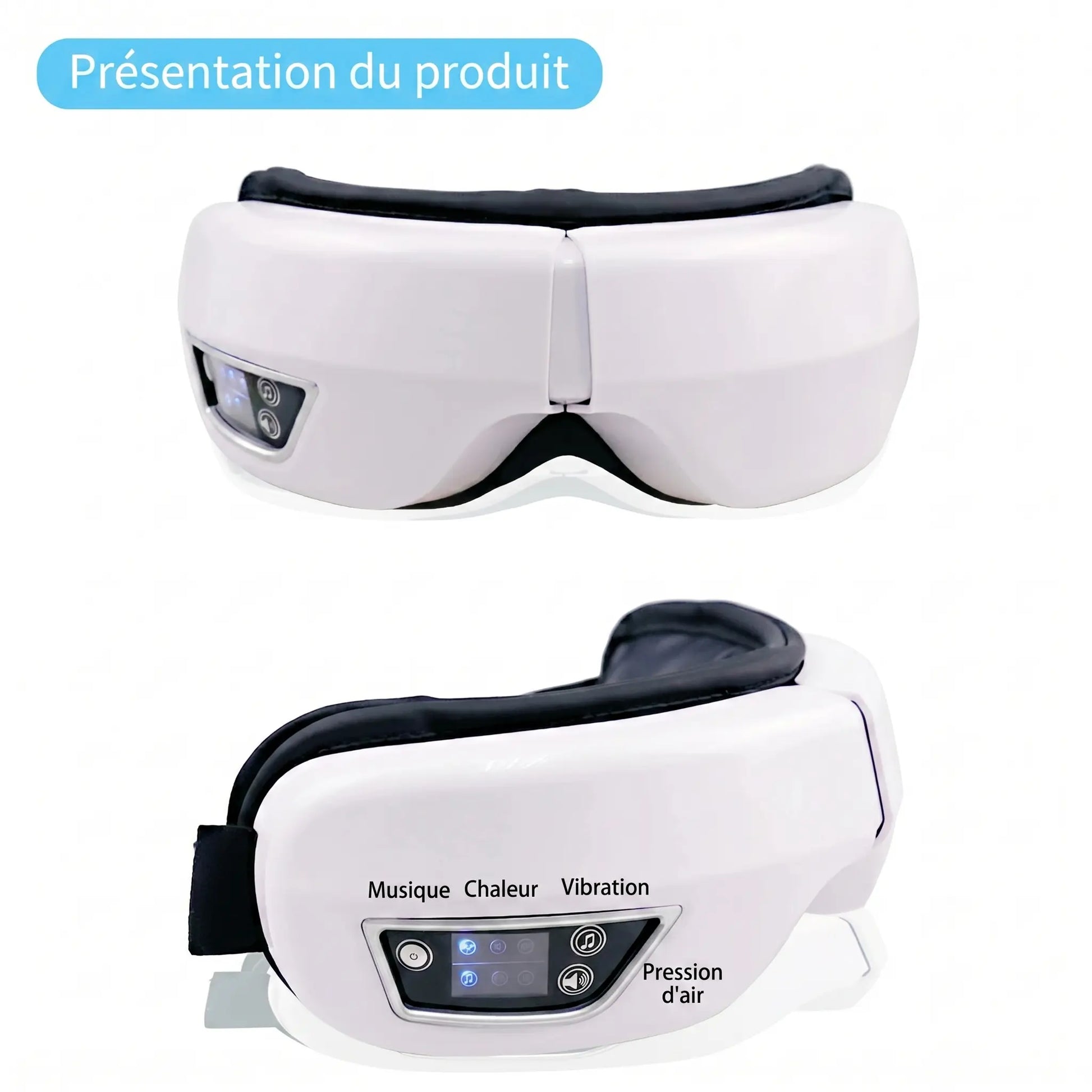 Masseur Oculaire À Vibrations Portable Intelligent - Massage Des Yeux, Relaxation, Compresse D'Airbag - Purmental