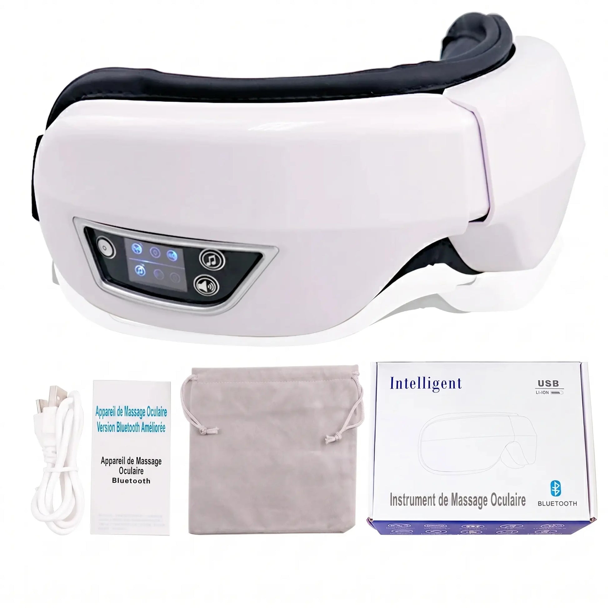 Masseur Oculaire À Vibrations Portable Intelligent - Massage Des Yeux, Relaxation, Compresse D'Airbag - Purmental