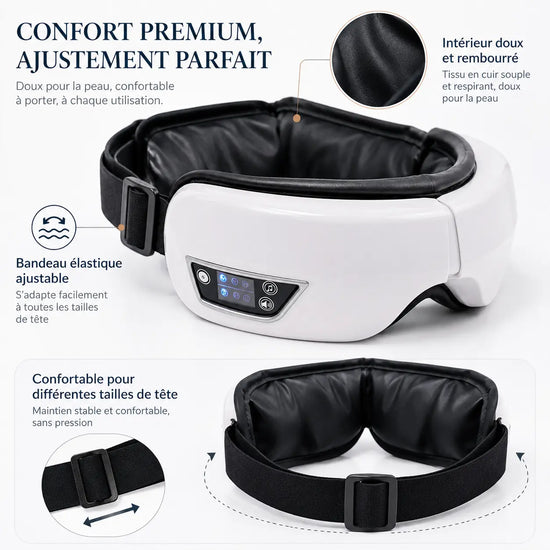 Masseur Oculaire À Vibrations Portable Intelligent - Massage Des Yeux, Relaxation, Compresse D'Airbag - Purmental