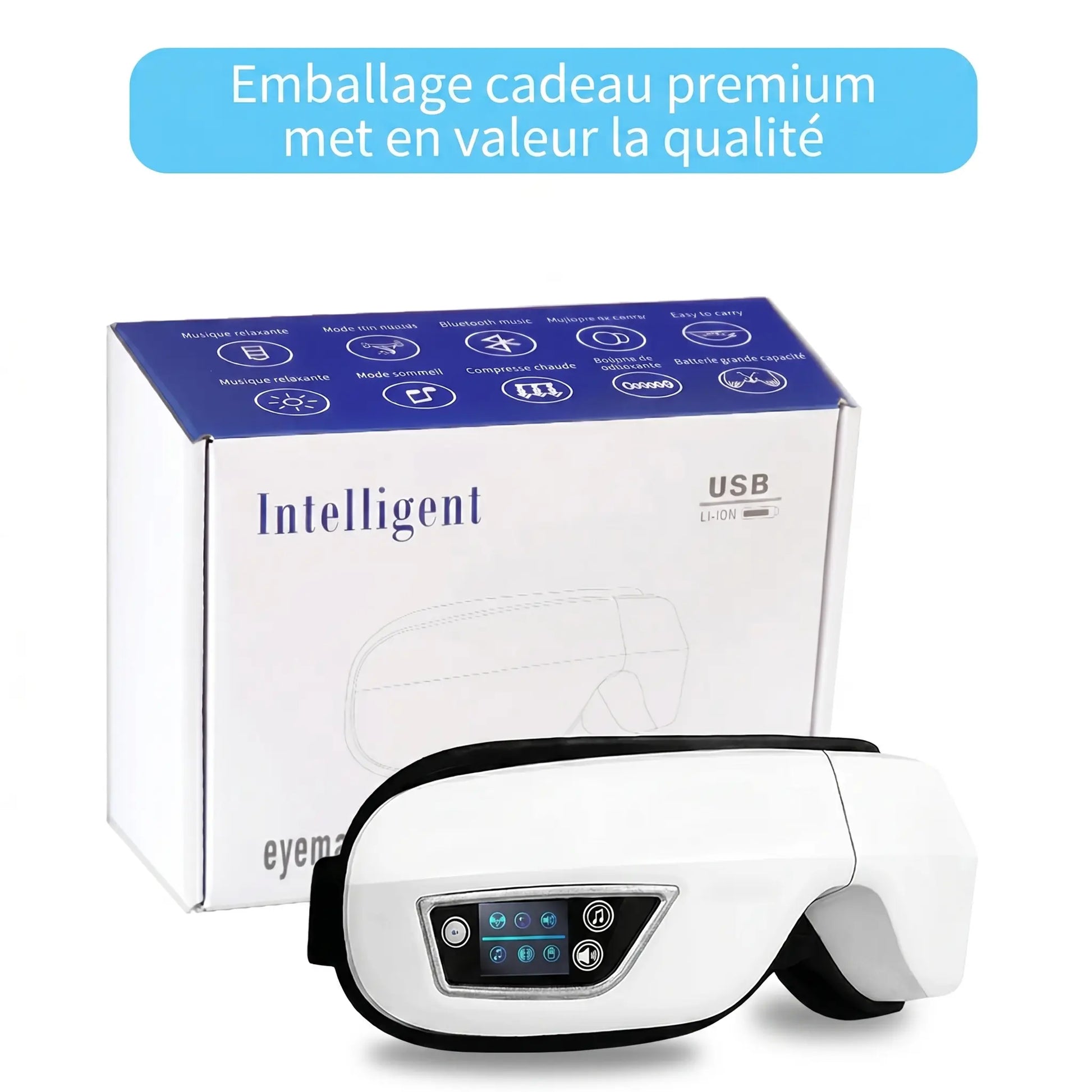 Masseur Oculaire À Vibrations Portable Intelligent - Massage Des Yeux, Relaxation, Compresse D'Airbag - Purmental