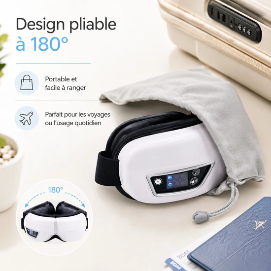 Masseur Oculaire À Vibrations Portable Intelligent - Massage Des Yeux, Relaxation, Compresse D'Airbag - Purmental