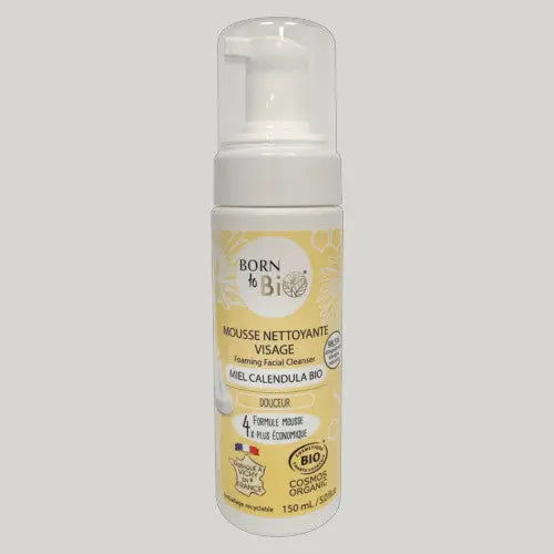 Mousse Nettoyante Visage Miel Calendula - Certifiée bio Born to Bio