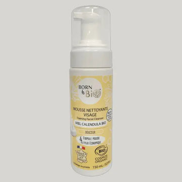 Mousse Nettoyante Visage Miel Calendula - Certifiée bio Born to Bio