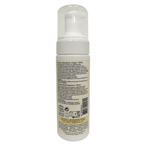 Mousse Nettoyante Visage Miel Calendula - Certifiée bio-1