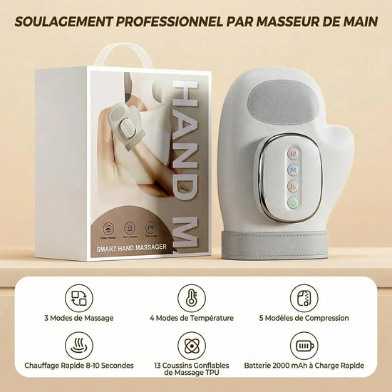 Masseur électrique pour les mains - masseur pour le canal carpien, le poignet et les doigts - Purmental