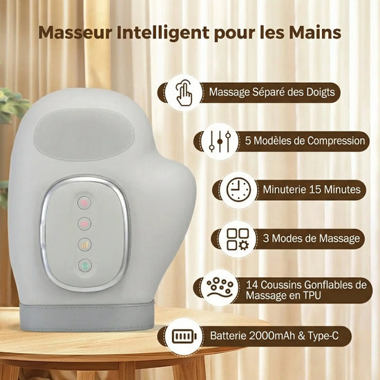 Masseur électrique pour les mains - masseur pour le canal carpien, le poignet et les doigts - Purmental